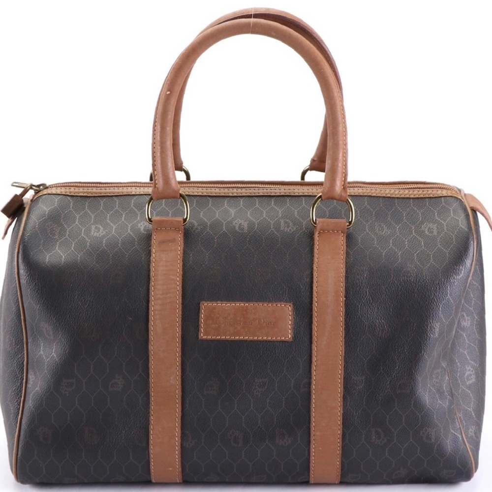 Christian Dior Boston Bag Duffel in Honeycomb Canvas w Leather *NO OFFERS PLEASE